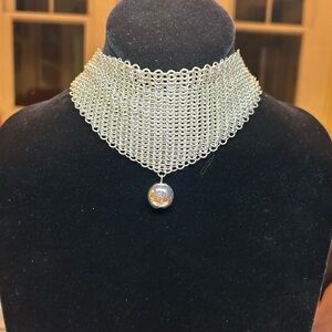 Elegant Silver Choker Necklace